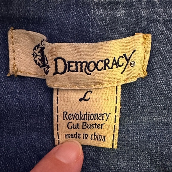 Women's Democracy “Gut Buster” Blue Jeans, size L - Picture 3 of 5